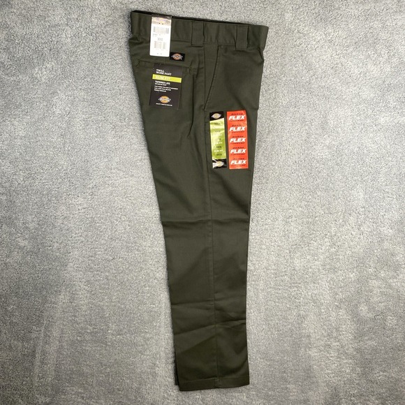 Dickies Pants 30x30 Green Slim Fit Tapered Leg Flex Twill NWT - Picture 1 of 15